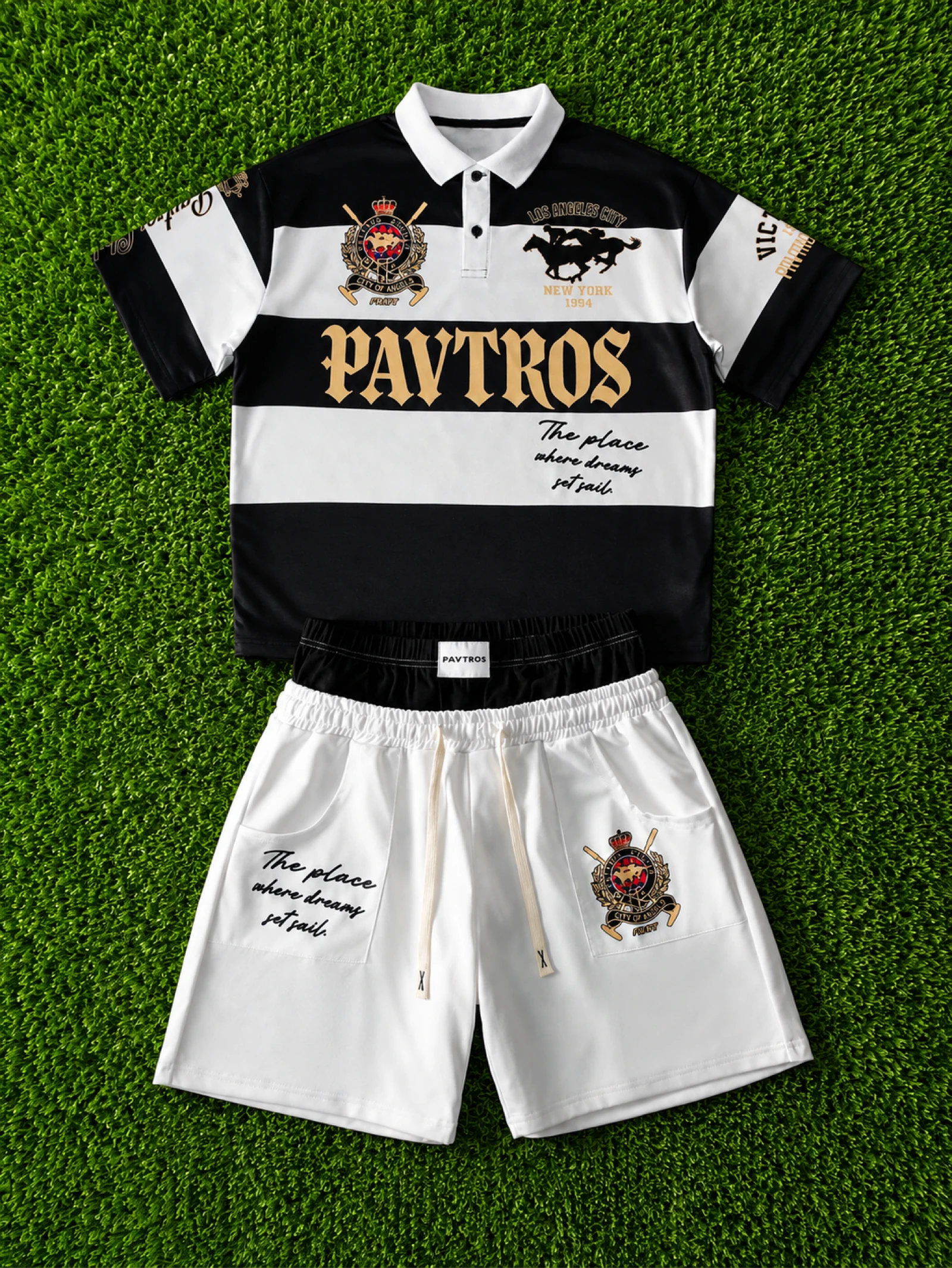 Ensemble Short Et Polo Blanc Et Noir Y2K Neuf Jamais Porté taille S – photo 3
